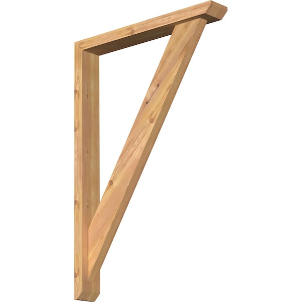 Ekena Millwork Traditional Slat Smooth Bracket w/ Offset Brace, Western Red Cedar, 3 1/2"W x 24"D x 36"H BKT0402X24X36TRA06SWR - main